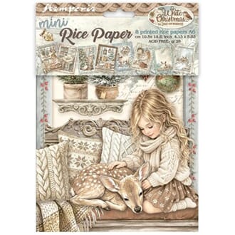 Stamperia - White Christmas A6 Mini Rice Paper Selection