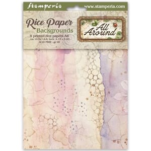 Stamperia - All Around A6 Rice Paper Backgrounds Selection