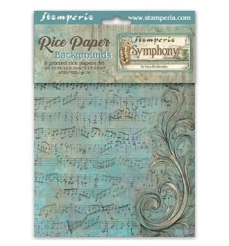 Stamperia - Symphony A6 Rice Paper Backgrounds Selection