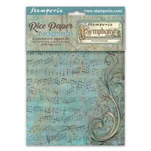 Stamperia - Symphony A6 Rice Paper Backgrounds Selection