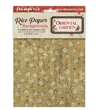 Stamperia - Oriental Garden A6 Rice Paper Backgrounds Select