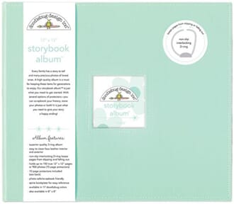 Doodlebug: Mint - D-Ring Album, 12x12 inch