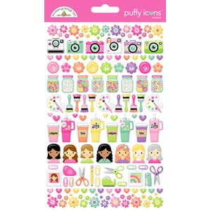 Doodlebug - Color Me Crafty Puffy Icons Stickers