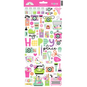 Doodlebug - Color Me Crafty Icons Stickers