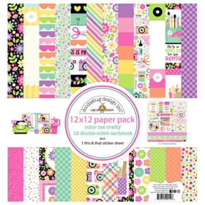 Doodlebug - Color Me Crafty 12x12 Inch Paper Pack