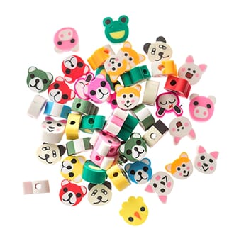 dpCraft - Fargerike dyr Perlemix polymerleire, 48stk