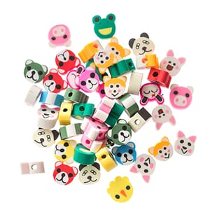 dpCraft - Fargerike dyr Perlemix polymerleire, 48stk