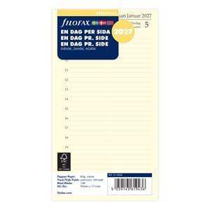 Filofax - Refill Personal 2027 Dag Per Side