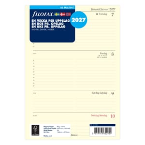 Filofax - Refill Dagbok En Uke på to sider, horisontal, 2027