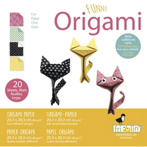 Origami folding papers - Katter, str 20x20 cm, 4 design
