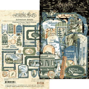Graphic 45 - Adventure Awaits Chipboard Pieces, Tags & Frame