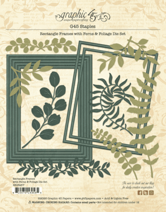 Graphic 45 - Rectangle Frames with Ferns & Foliage Die Set