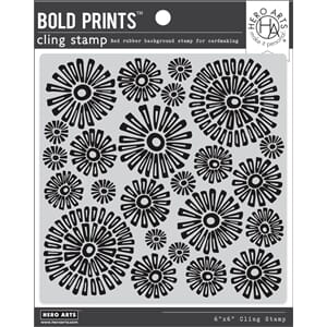 Hero Arts - Sunburst Flowers Bold Prints Cling Stamp