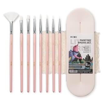 HIMI - Rosa Penselsett Nylon, 8 stk