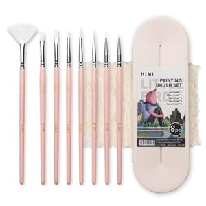 HIMI - Rosa Penselsett Nylon, 8 stk
