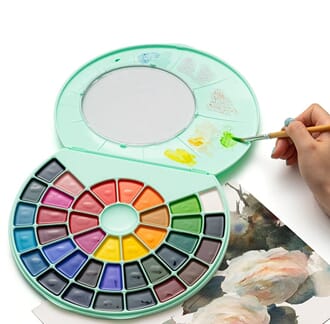 HIMI Semi - Moist Watercolour Akvarell Sett, 38 farger
