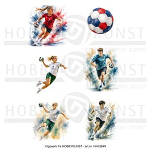 Klippeark - Håndball, str A4, 6 motiver