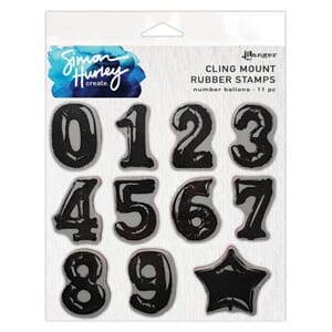Simon Hurley - Number Balloons Cling Mount Stamp