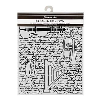Stamperia - Symphony Thick Stencils 20x25cm Violin, Trumpet,