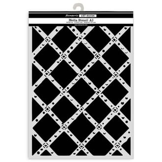 Stamperia - Art Stories A3 Big Stencil Diamond Grid
