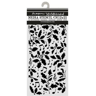 Stamperia - Thick Stencils 12x25cm Christmas Holly and Leave