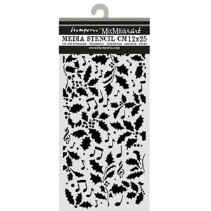 Stamperia - Thick Stencils 12x25cm Christmas Holly and Leave