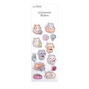 Little Birdie - Handmade Resin Stickers Playful Kittens