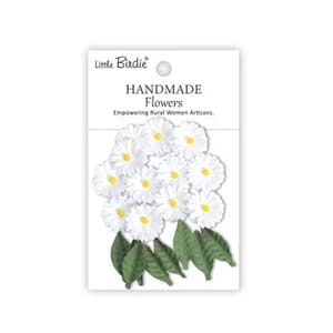 Little Birdie - Cyra Frosty White Paper Flowers
