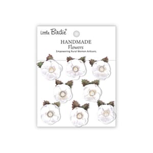 Little Birdie - Butter Cup Frosty White Paper Flowers