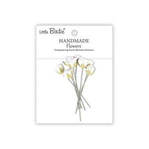 Little Birdie - Charlie Frosty White Paper Flowers