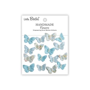 Little Birdie - Butterflies Pearly Flutter Blue Symphony