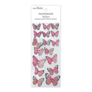 Little Birdie - Handmade Stickers Butterfly Pink