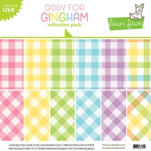 Lawn Fawn - Giddy For Gingham 12x12 Inch Collection Pack