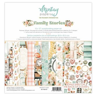Mintay - Family Stories 12x12 Inch Scrapbooking Paper Set