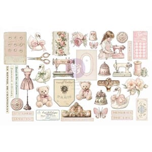 Prima - Buttons & Keepsakes Ephemera Stitched Clippings