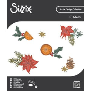 Sizzix - Clear Stamps Set Poinsettia and Pine