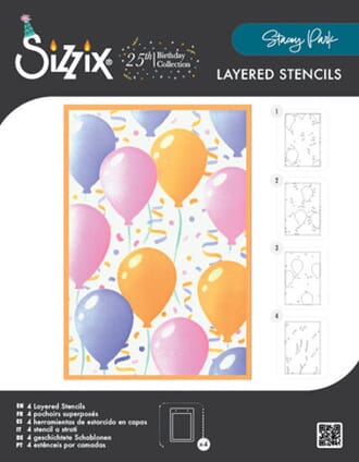 Sizzix - Birthday Balloons A6 Stencil Set