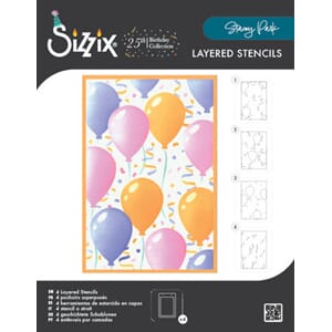 Sizzix - Birthday Balloons A6 Stencil Set