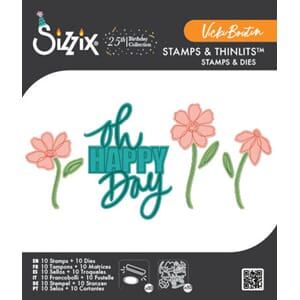 Sizzix - Oh Happy Day Clear Stamps Set w/Framelits Dies