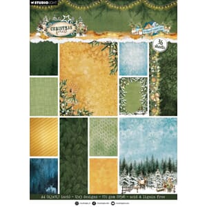 Studio Light - Christmas Forest A4 Designer Paper Pad Backgr