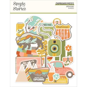 Simple Stories - Open Road Chipboard Pieces