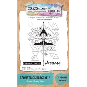 TEXT(ures) - Dragonfly Dreams 4x6 Inch Clear Stamp Geometric