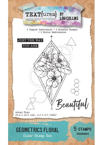 TEXT(ures) - Dragonfly Dreams 4x6 Inch Clear Stamp Geometric