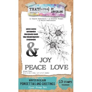 TEXT(ures) - Winter in Bloom 4x6 Inch Clear Stamp Poinsettia