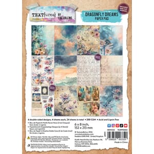 TEXT(ures) - Dragonfly Dreams 6x8 Inch Paper Pad by Lou Coll