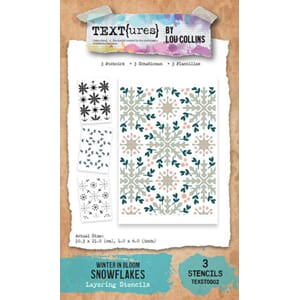 TEXT(ures) - Winter in Bloom 4x6 Inch Layering Stencil Snowf