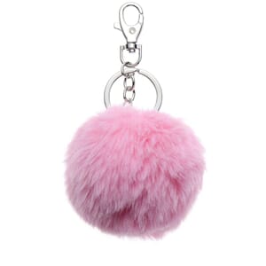 Tinka - Nøkkelring Rosa Plysj Pom Pom