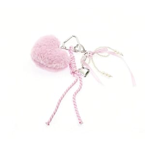 Tinka - Rosa Plysj hjerte Bag Charm