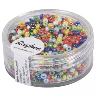 Rocailles, 2 mm ø, opaque, mixed, box 17g
