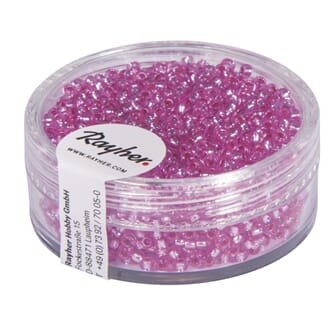 Rocailles 2mm ø - Pink - ikke vaskbare